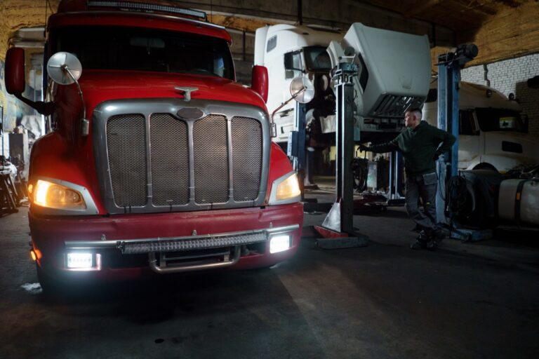 Semi Truck in Garage